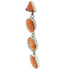 Marcella James, Dangle Earrings, Orange Spiny Oyster Shell, Navajo Made, 3 1/2"
