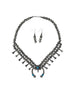 Gilbert Martin, Squash Blossom Necklace, Kingman Turquoise, Earrings, Navajo 21"