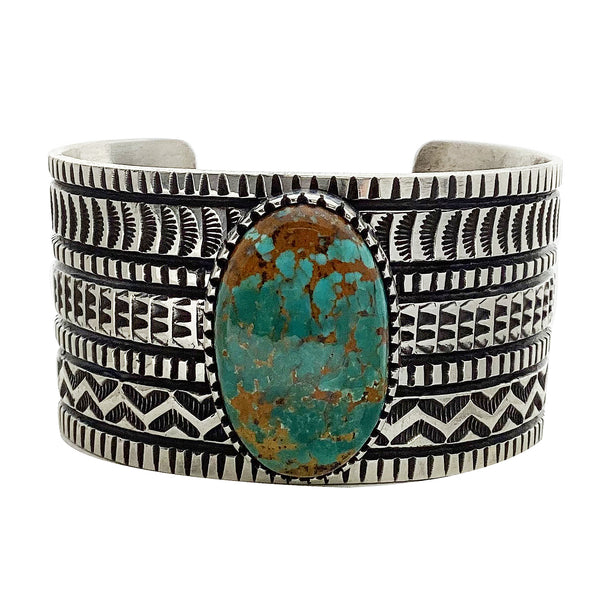 Stanford Yazzie, Bracelet, Turquoise Mountain, Stamping, Navajo Handmade, 7