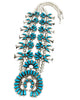 Vie Bobelu, Squash Blossom Necklace, Earrings, Turquoise, Zuni Handmade, 26"