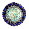 Tyler Brown, Cluster Ring, Abalone Shell, Lapis, Navajo Handmade, Adjustable