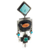 Rita Lee, Earrings, Cross, Spiny Oyster, Turquoise, Navajo Made, 3 1/2" x 1 1/4"