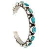 Geraldine James, Earrings, Hoops, Kingman Turquoise, Navajo Handmade, 2"