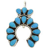 Violet Nez, Pin, Pendant, Naja, Kingman Turquoise, Navajo Handmade, 2 1/16"
