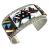 Ernie Ohmsatee, Inlay Bracelet, Bear, Multi-Stone, Silver, Zuni Handmade, 7 3/8"