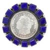 Phillip Yazzie, Bracelet, Lady Liberty Dollar Coin, Lapis, Navajo Made, 6 1/4"