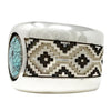 Dan Jackson, Shadowbox Bracelet, Spider Web Turquoise, Navajo Handmade, 6 1/4"
