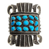 Delbert Arviso, Tufa Cast Bracelet, Kingman Turquoise, Navajo Handmade, 6 3/4"