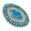 Justin Wilson, Ring, Kingman Turquoise, Cluster, Navajo Handmade, Silver, 9