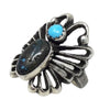 Aaron Anderson, Ring, Butterfly, Apache Blue Turquoise, Navajo Handmade, 7 1/2