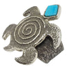 Lee Begay, Tufa Ring, Turtle Design, Turquoise, Silver, Navajo Handmade, 7 1/2