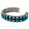 Ernest Rangel, Bracelet, Kingman Turquoise, 42 Stones, Navajo Handmade, 6 3/4"
