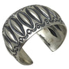 Aaron Toadlena, Silver Bracelet, Stamping, Old Style, Navajo Handmade, 7 1/8"