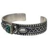 Donovan Cadman, Chinese Turquoise Bracelet, Stamp Design, Navajo Made, 6 3/4"