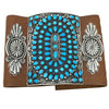 Hemerson Brown, Bow Guard, Kingman Turquoise, Leather, Navajo Handmade, 8 1/2"