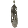 Aaron John, Pendant, Eagle Feather, Sterling Silver, Navajo Handmade, 2 3/8"