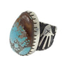Kee Yazzie, Ring, Petroglyph Art, Thunderbird Turquoise, Navajo Handmade, 10 1/2