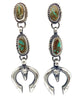 Geraldine James, Earring, Turquoise Dangle, Pierced, Navajo Handmade, 2 1/8”