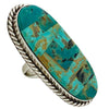 Calvin Desson, Ring, Turquoise Mountain, Inlay, Silver, Navajo Handmade, 8