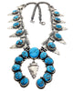Marc Yazzie, Necklace, Egyptian Turquoise, Arrowheads, Navajo Handmade, 28"