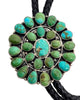 Tyler Brown, Bolo Tie, Sonoran Gold Turquoise, Cluster, Navajo Handmade, 44”
