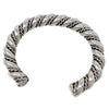 Caroline Tsosie, Twisted Sterling Silver Rope Bracelet, Navajo Made, 6 3/4"