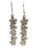 Navajo Handmade Earrings, Tufa Cast, Flower Blossoms, Sterling Silver, 2 7/8"