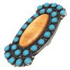 Lee Brown, Cluster Ring, Turquoise, Spiny Oyster Shell, Navajo Handmade, 9