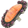 Devin Brown, Cluster Ring, Orange, Purple Spiny Oyster Shell, Navajo, 8 1/2