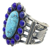 Freddie Maloney, Cluster Bracelet, Kingman Turquoise, Lapis, Navajo Made, 6 3/4"