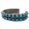 Ernest Rangel, Bracelet, Kingman Turquoise, Double Row, Navajo Handmade, 6 5/8"