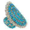 Justin Wilson, Cluster Bracelet, Kingman Turquoise, Silver, Navajo Handmade, 7"