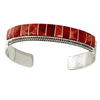 James Livingston, Inlay Bracelet, Red Spiny Oyster Shell, Navajo Made, 6 3/8"
