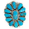 Jazz Wilson, Ring, Cluster, Sleeping Beauty Turquoise, Navajo Handmade, 8