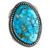 Floyd Parkhurst, Ring, Kingman Turquoise, Stamping, Navajo Handmade, 9 1/2