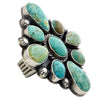 Annie Hoskie, Ring, Arizona, Nevada Turquoise, Cluster, Navajo Made, Adjustable