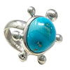 Rebecca Lalio, Ring, Turquoise Turtle, Sterling Silver, Zuni Handmade, 7