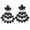 Jennifer Begay, Earrings, Chandeliers, Black Onyx, Navajo Handmade, 2 1/4"