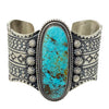 Benny Ramon, Bracelet, Kingman Turquoise, Stamping, Navajo Handmade, 7 1/8”