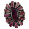 Selena Warner, Ring, Cluster, Purple Spiny Oyster Shell, Navajo Handmade, 7