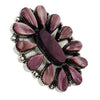 Selena Warner, Ring, Cluster, Purple Spiny Oyster Shell, Navajo Handmade, 7
