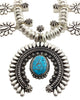 Thomas Jim, Squash Blossom Necklace, Silver, Kingman, Navajo Handmade, 24"