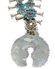 Melvin, Tiffany Jones, Squash Blossom Necklace, Cluster, Turquoise, Coral, 30"