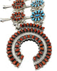 Eldon James, Necklace, Silver Squash Blossom, Reversible Coral and Turquoise Stones, Navajo 30"