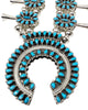 Eldon James, Necklace, Silver Squash Blossom, Reversible Coral and Turquoise Stones, Navajo 30"