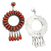 Vie Bobelu, Earrings, Mediterranean Coral, Dangles, Navajo Handmade, 2 3/4"