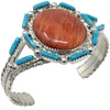 Bevis Tsadiasi, Bracelet, Spiny Oyster Shell, Turquoise, Zuni Handmade, 6 1/8"