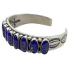 Dave Lister, Row Bracelet, Blue Lapis Lazuli, Stamping, Navajo Handmade, 6 1/2"