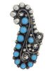 Devin Brown, Ring, Kingman Turquoise, Cluster Design, Navajo Handmade, 8 1/2