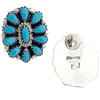 Eldon James, Cluster Earring, Post, Kingman Turquoise, Navajo Handmade, 7/8"